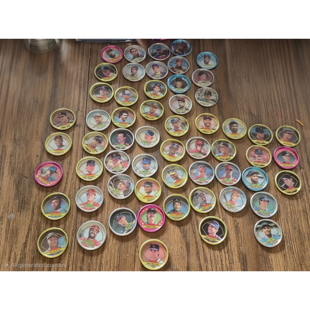 Vintage MLB Baseball Milk Caps / Pogs Lot of 52 – Topps 1989 Stars